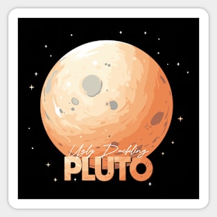 Pluto Planet Logo, Solar System Space Exploration Art Sticker